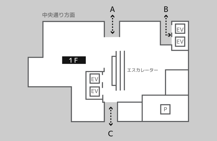 施設の出入り口